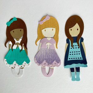 3 Paper Die Cut 4.5” Multicultural Little Girls Papercrafting & Journaling
